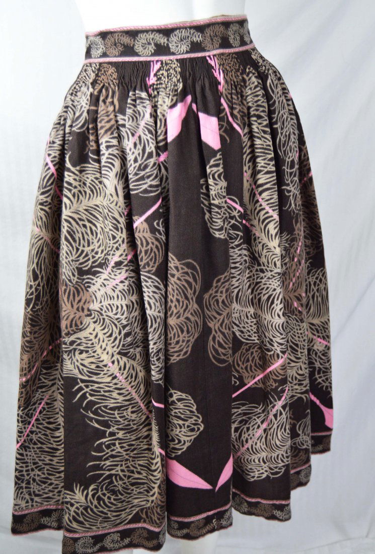 Vintage Emilio Pucci Feather Print Skirt (1 of 2)
