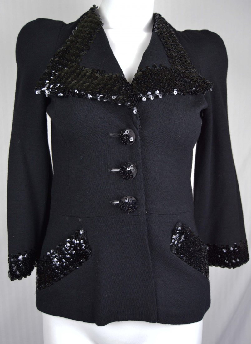 Vintage Biba Wool and Sequin Evening Jacket (1 of 5)