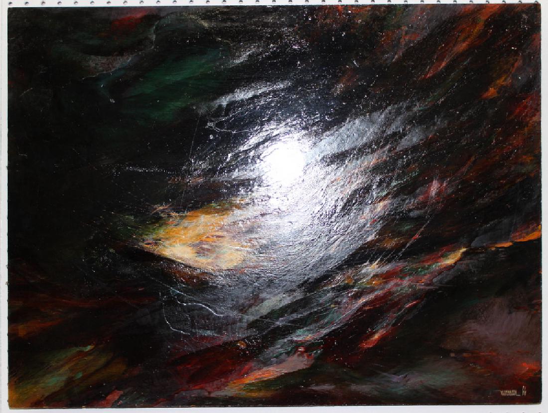 Leonardo Nierman (Mexican, b.1932-) Acrylic on Board: Leonardo Nierman (Mexican, b.1932-) Acrylic on Board Signed. 24" high x 31 1/2" wide.