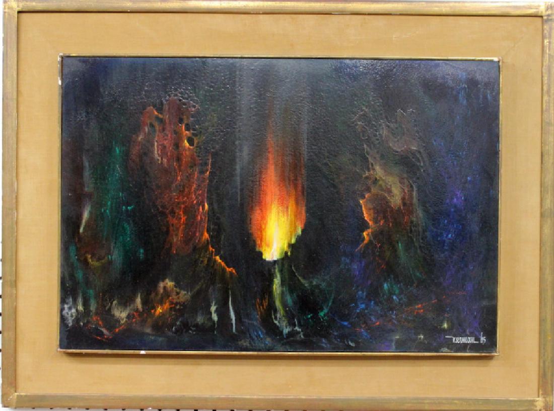 Leonardo Nierman (Mexican, b.1932-) Acrylic on Board: Leonardo Nierman (Mexican, b.1932-) Acrylic on Board Signed. 16" high x 24" wide. With frame - 22 1/2" high x 32 1/4" wide.