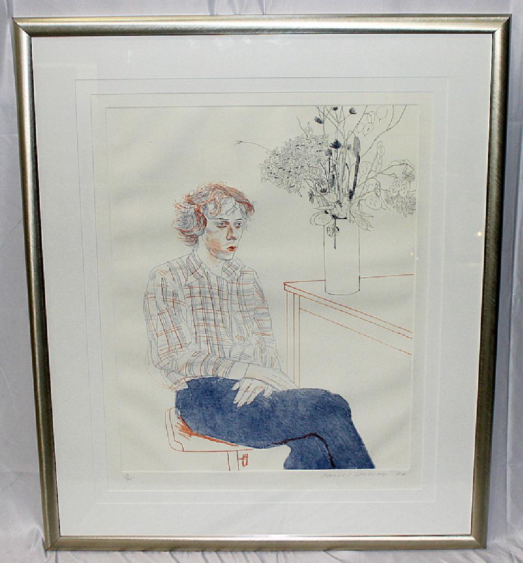 David Hockney (English, b.1937-) "Gregory" Colored (1 of 5)