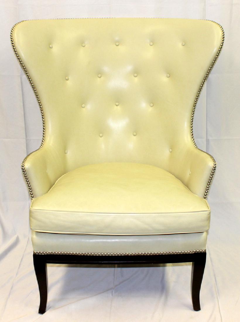 Pair of Leather Wing Back Club Chairs with Studded (1 of 5)