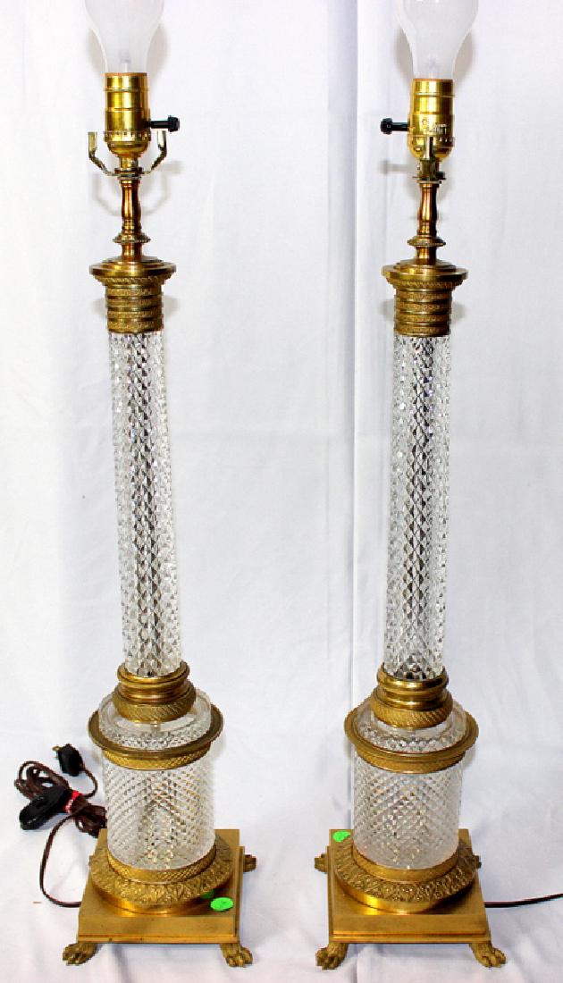 Pair of Antique Empire Style Crystal & Dore Bronze (1 of 5)