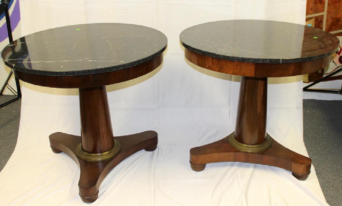 Pair of French Antique Marble Top & Bronze Mounted (1 of 4)