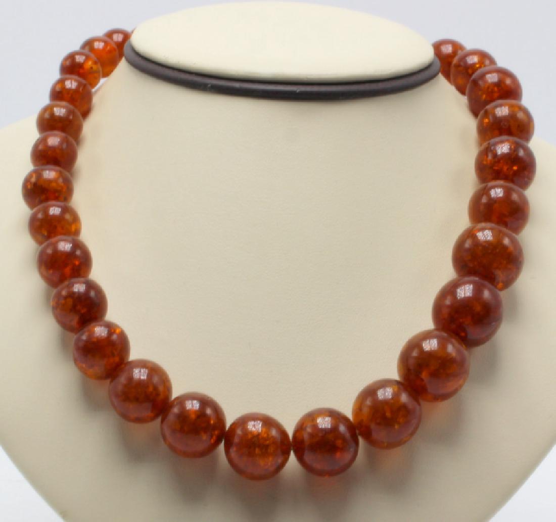 Russian Amber Beaded Necklace (1 of 3)