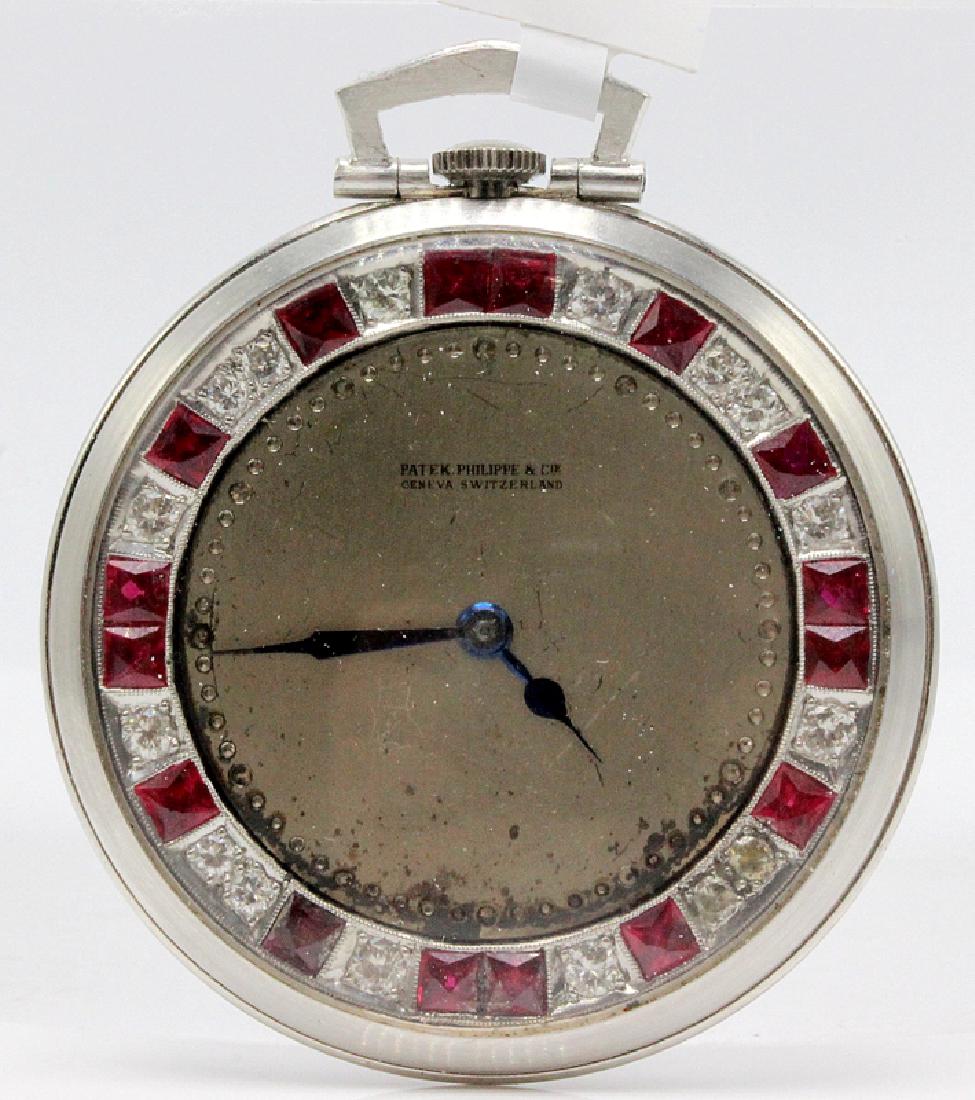 Platinum Patek Philippe Open Face Pocket Watch Mounted (1 of 3)