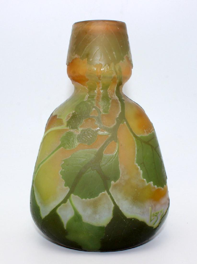 French Legras Cameo Glass Vase (1 of 4)
