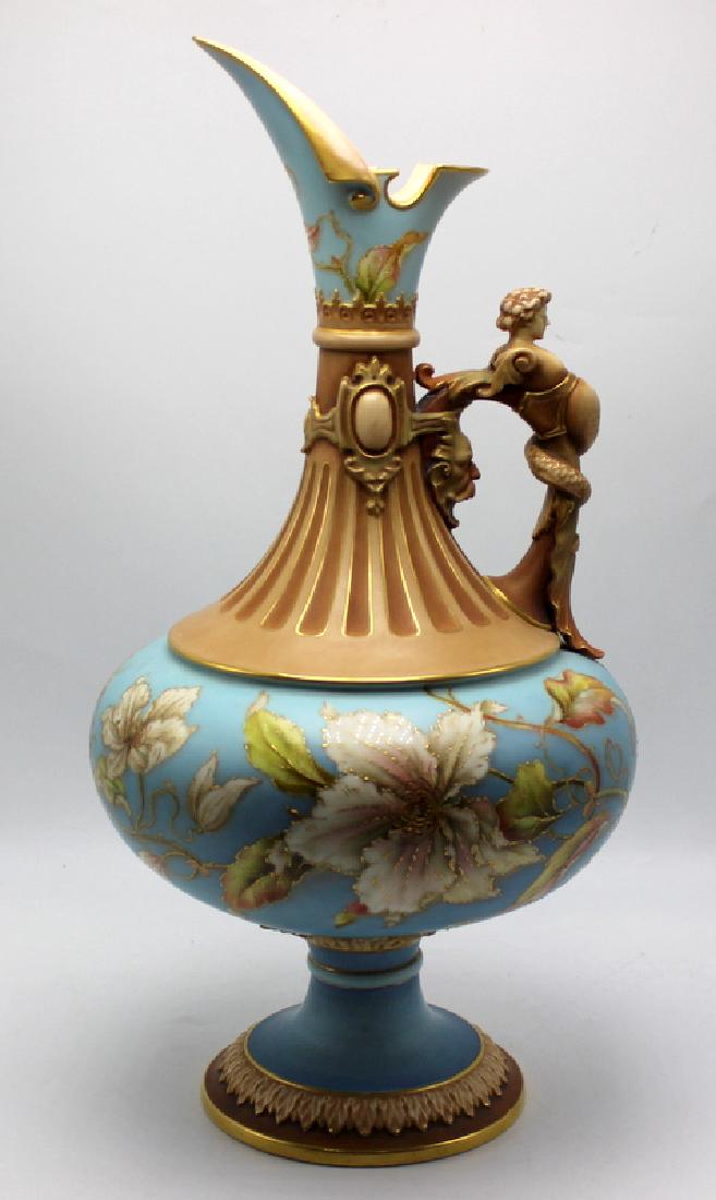 Large  Royal Worcester Ewer with a Mask Handle (1 of 6)
