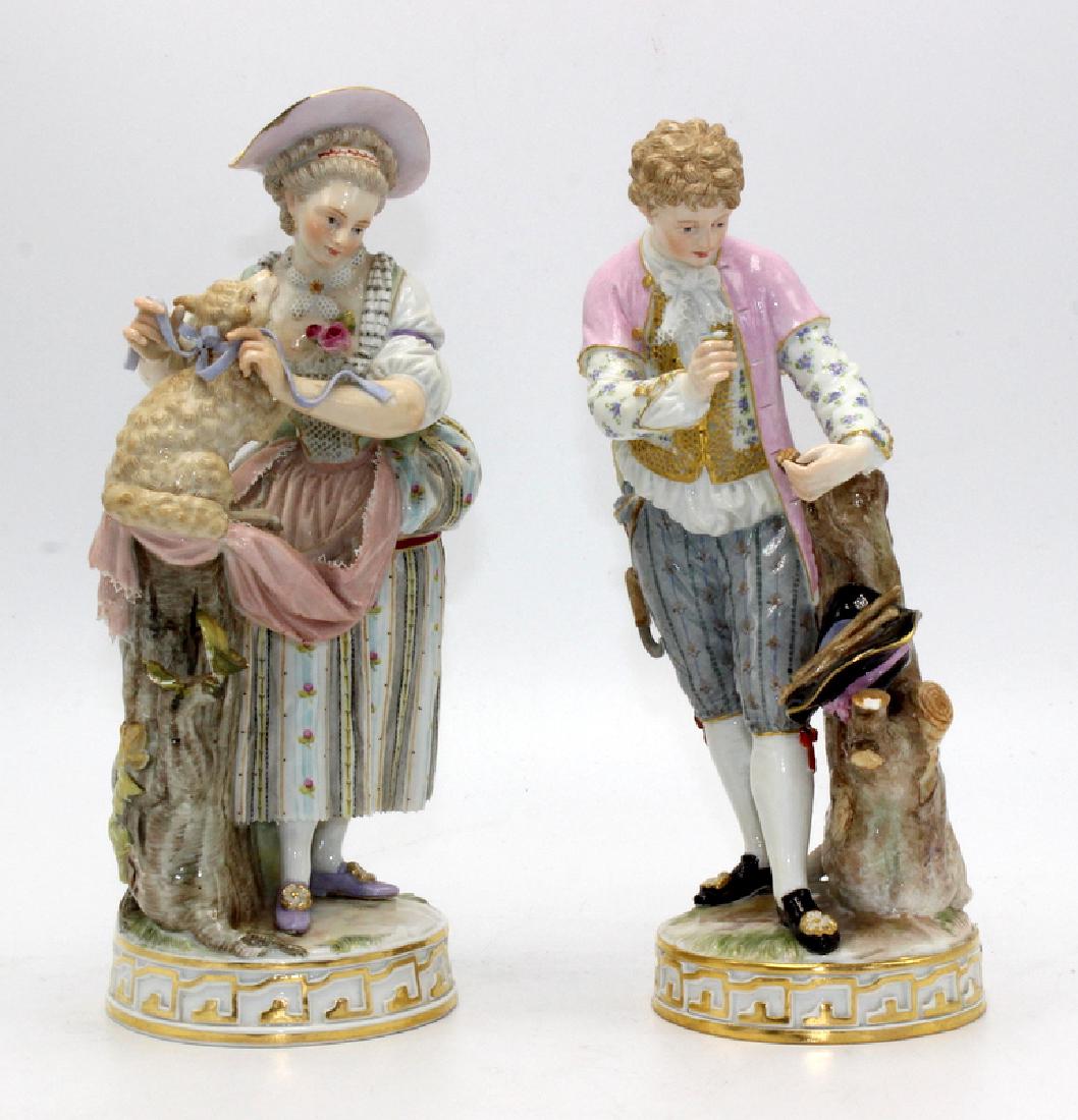 Pair of Meissen Figures Modeled as a Young Girl with a (1 of 4)