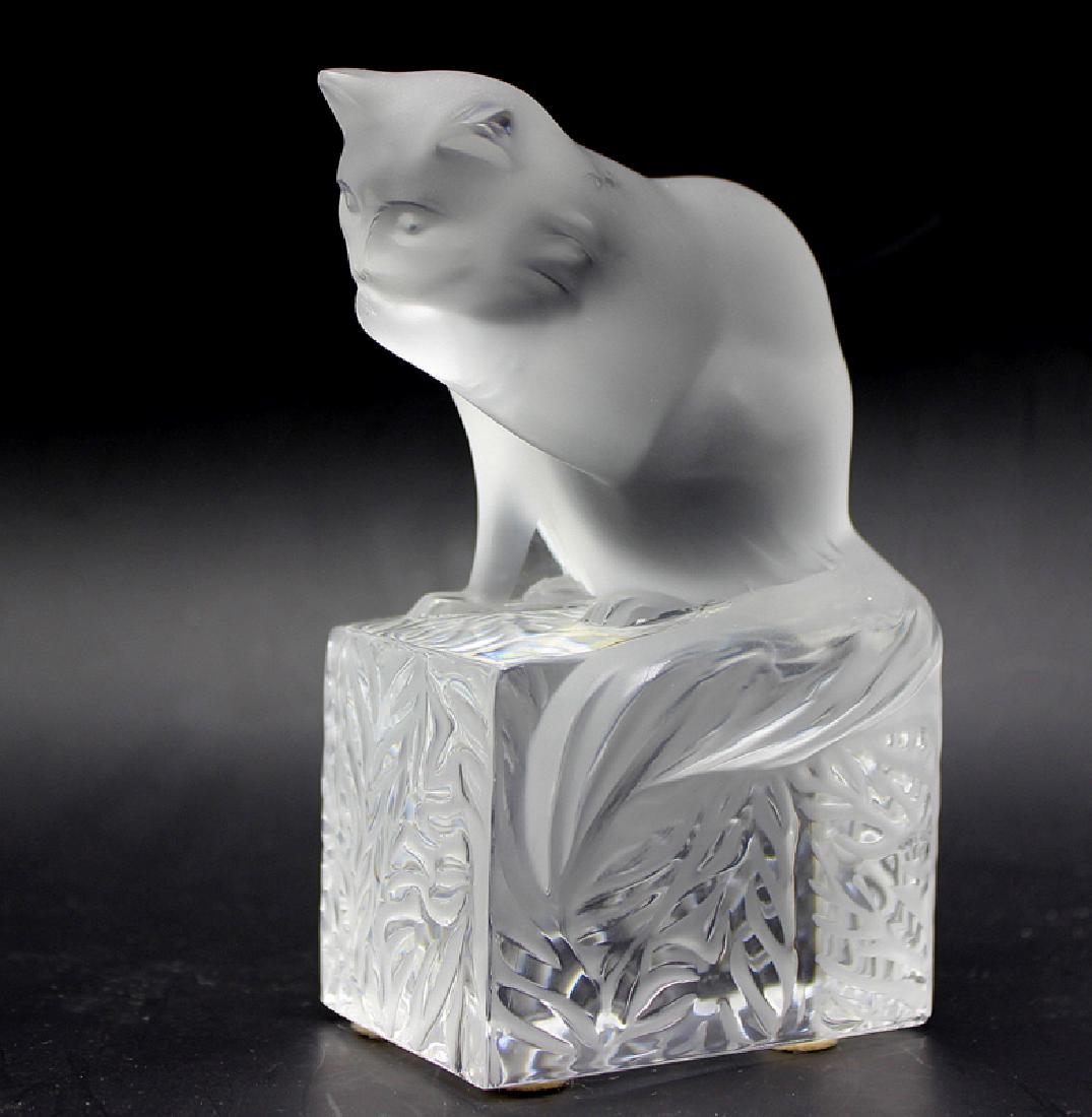Lalique Crystal Cat Paperweight (1 of 2)