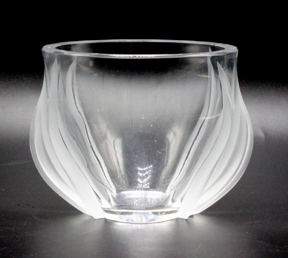 Lalique Art Glass Frosted Leaves Crystal Vase (1 of 2)