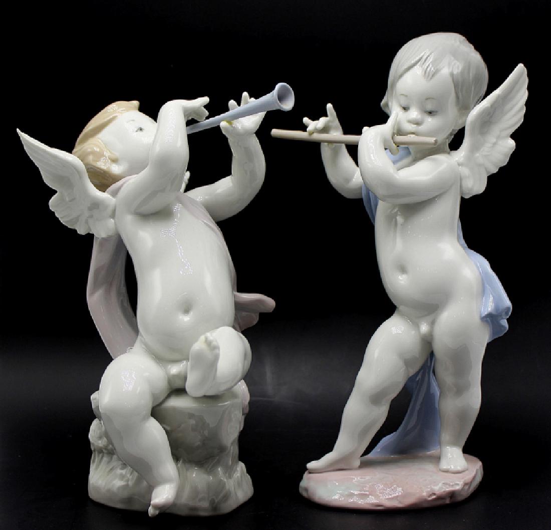 Pair of Lladro Angels Playing Wind Instruments (1 of 2)