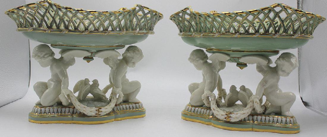 Minton Pair of Compotes Mounted with Reticulated (1 of 3)