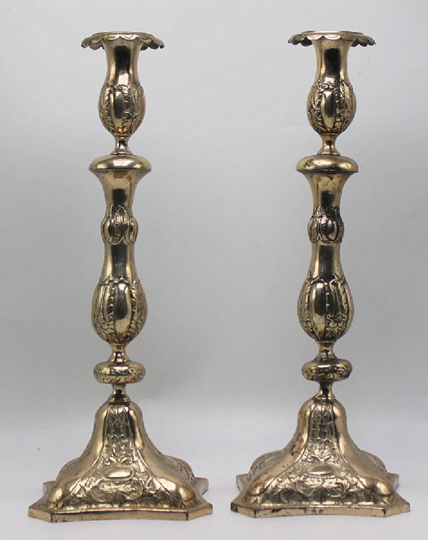 Pair of Continental Silver Plated Candlesticks (1 of 3)