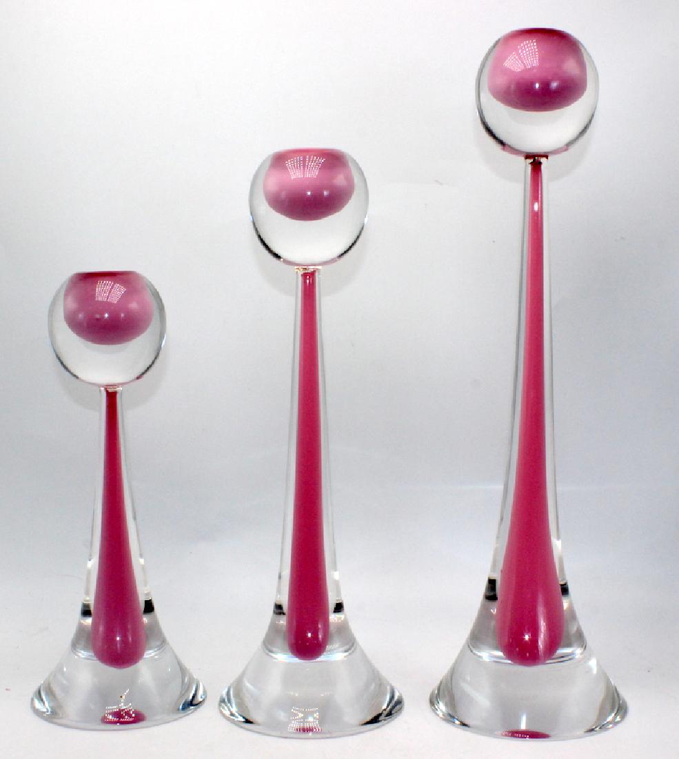 Cenedese Murano (3) Art Glass Candlesticks (1 of 3)