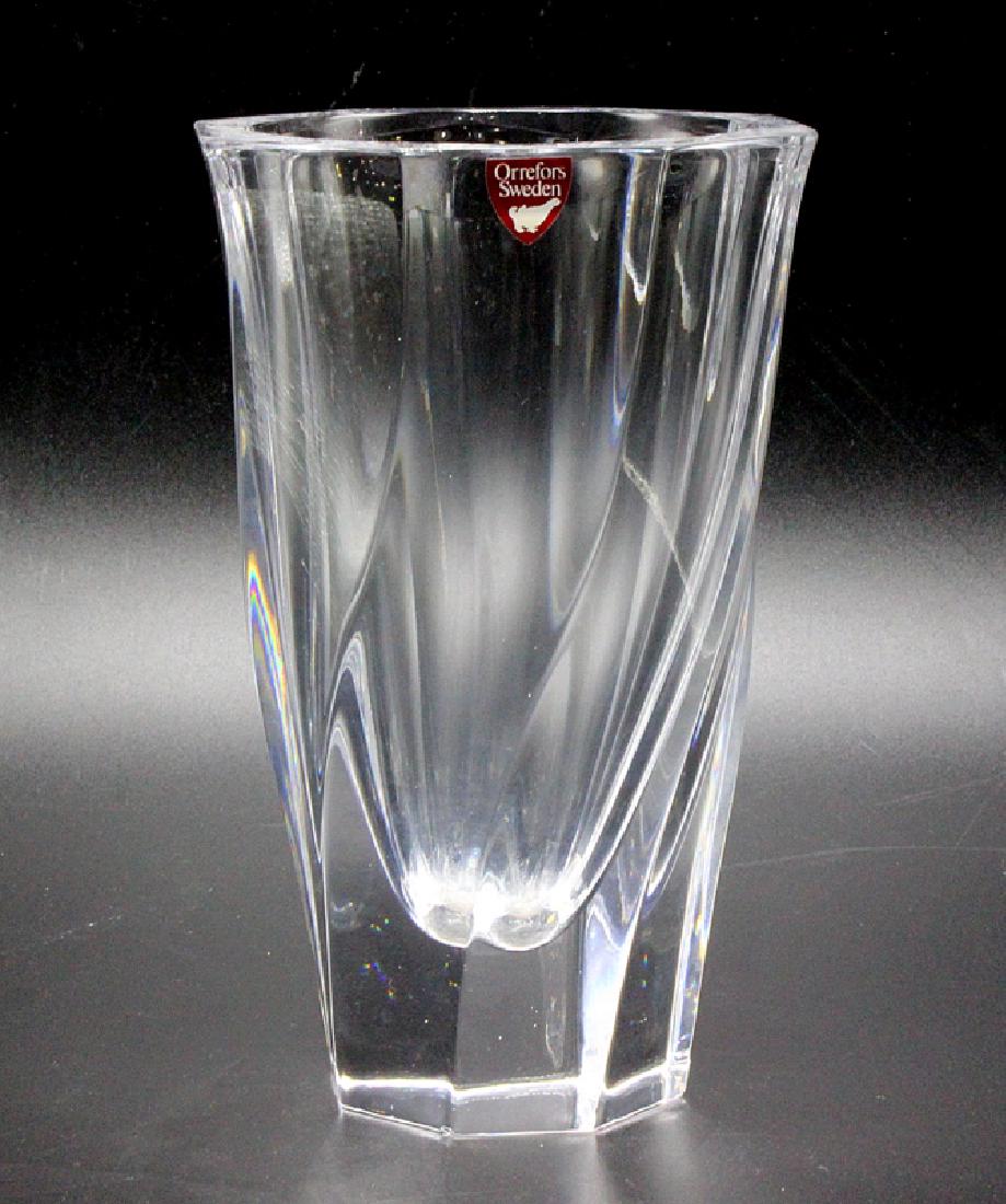 Orrefors Crystal Vase Residence Pattern (1 of 3)