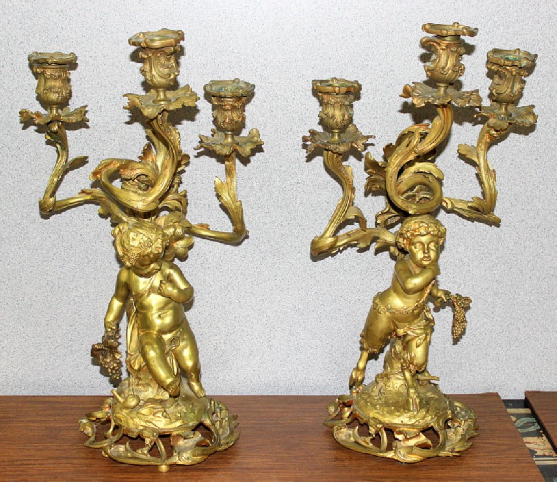 Pair of Antique Louis XV Style French Dore Bronze (1 of 6)