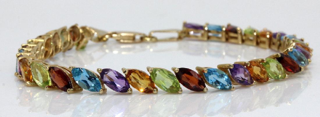 14Kt YG Multi-Semi Precious Stone Bracelet (1 of 3)