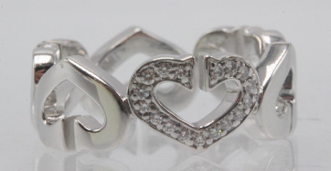 Cartier 18Kt WG "C" & 0.10ct. Diamond Heart Ring (1 of 2)