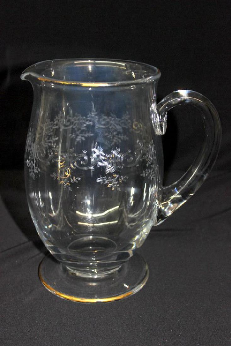 Baccarat Gilt Trimmed Crystal Pitcher (1 of 2)