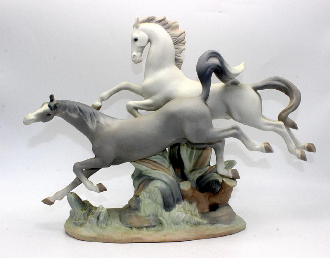 Lladro #4655 "Galloping Horses" Bisque Finish (1 of 3)
