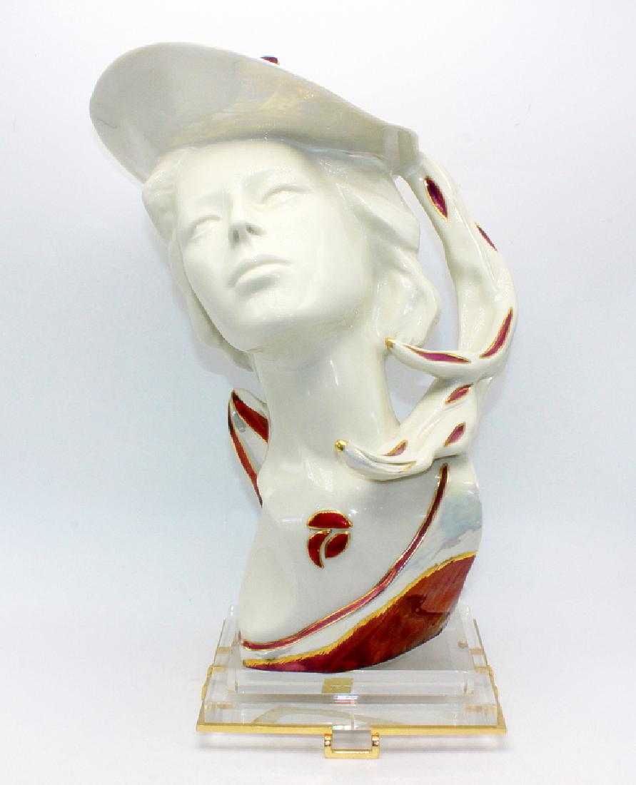Galos Porcelain Bust of a Woman Mounted on Lucite (1 of 5)