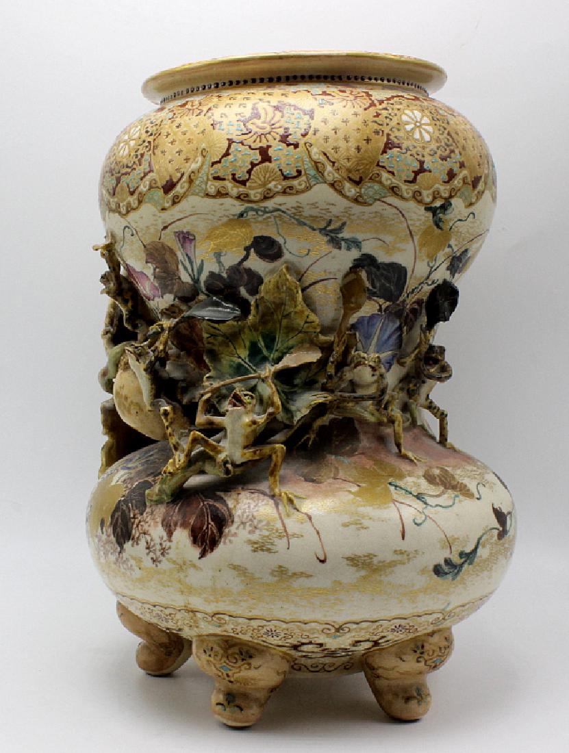 Unusual 19th C. Satsuma Vase Decorated with Frogs (1 of 6)
