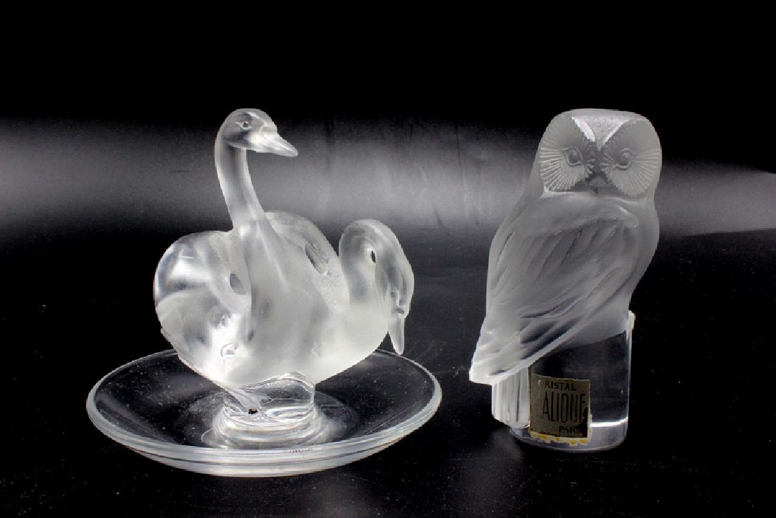 Lalique Crystal Pin Tray & Owl Paperweight (1 of 4)