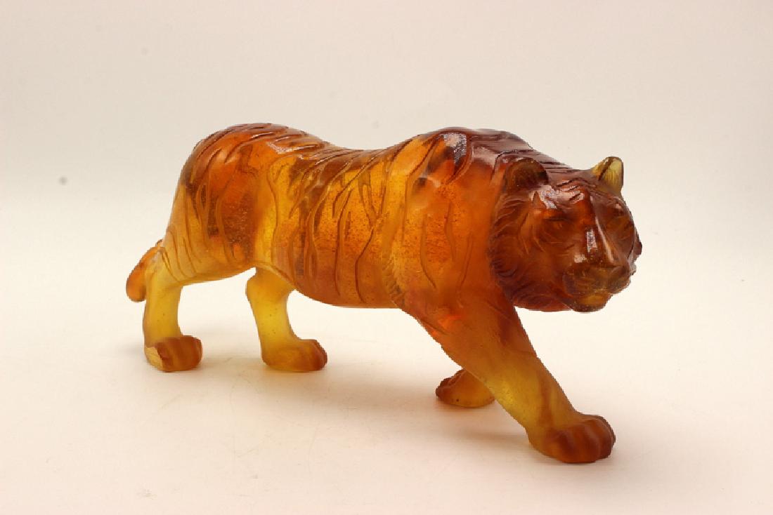 Daum Pate De Verre Amber Tiger (1 of 6)
