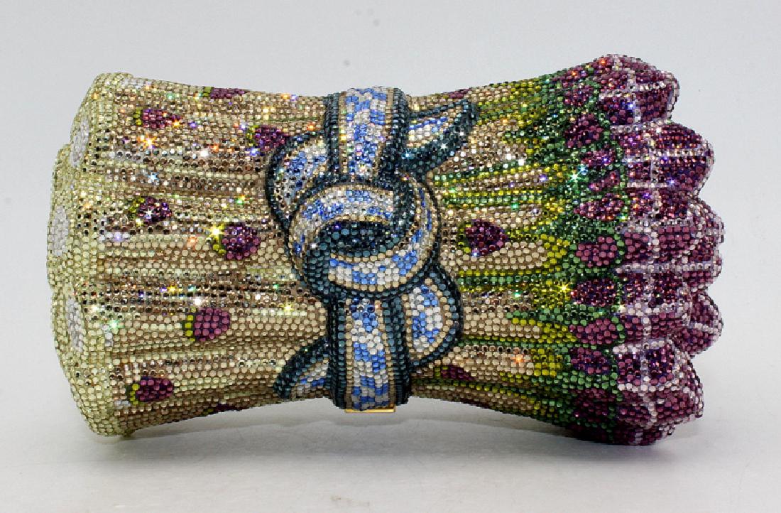 Judith Leiber Asparagus Crystal Minaudiere: Judith Leiber Asparagus Crystal Minaudiere 4"H X 6" W