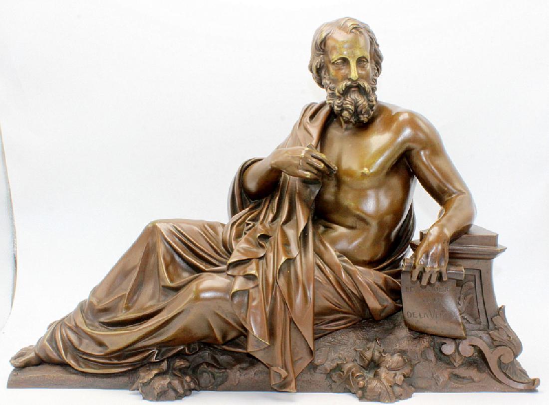 19th C. Bronze "Le Bonheur Nait de la Vertu" (1 of 5)