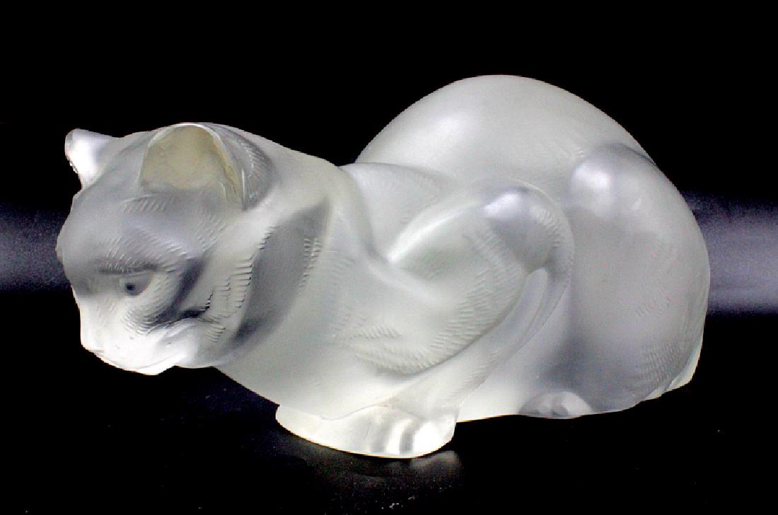 Lalique Crystal Cat Crouching (1 of 5)
