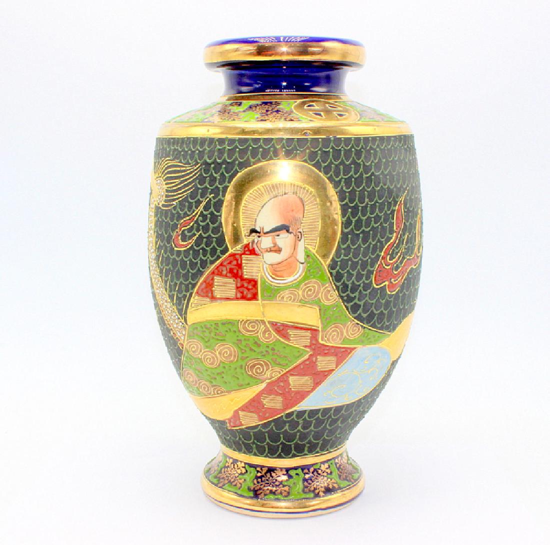 Vintage Japanese Satsuma Vase with Moriage & Gold (1 of 5)