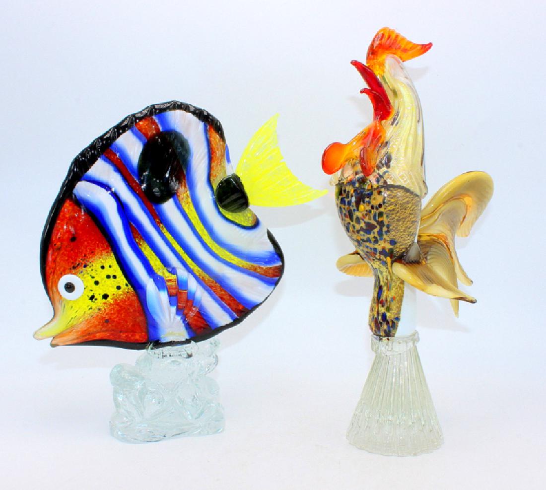 Murano Art Glass Fish & Rooster (1 of 4)