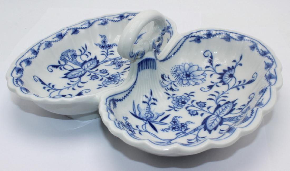 Meissen Blue Onion Handled Divided Relish Dish (1 of 2)