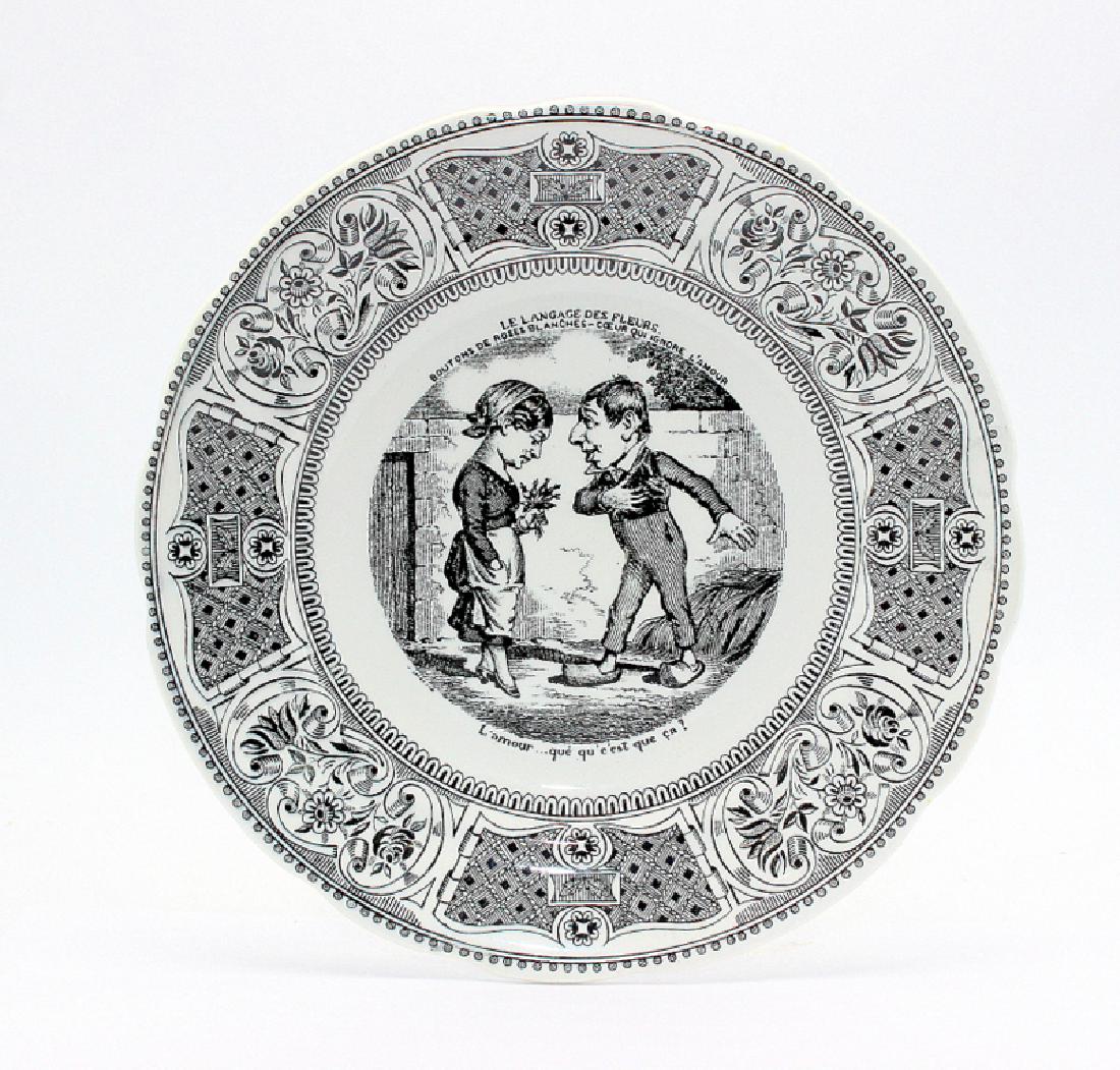 Rebus (6) Plates Marked Gien France: Rebus (6) Plates Marked Gien France. 7.75" diameter.