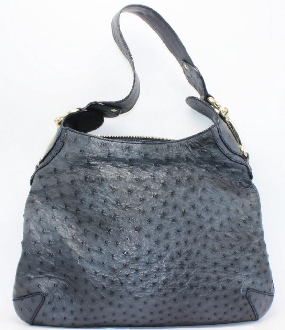 Gucci Blue Ostrich Shoulder Bag (1 of 1)