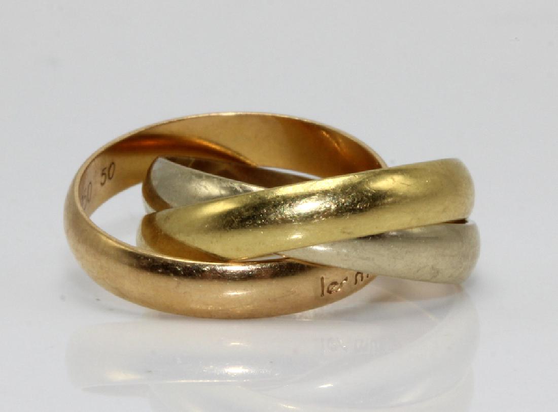 Cartier 18Kt YG, RG, WG "Les Must de Cartier" Trinity (1 of 2)