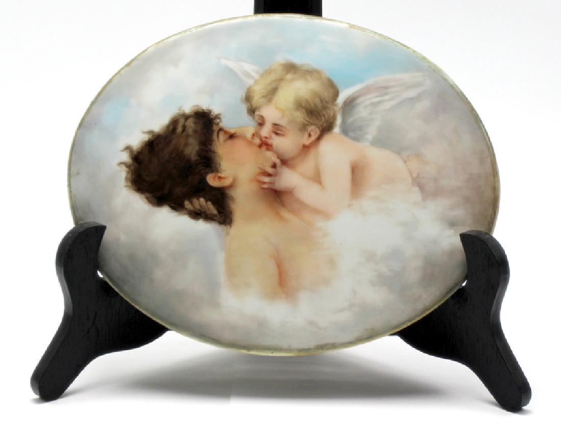 German Porcelain Plaque Portrait Depicting Mother & (1 of 1)