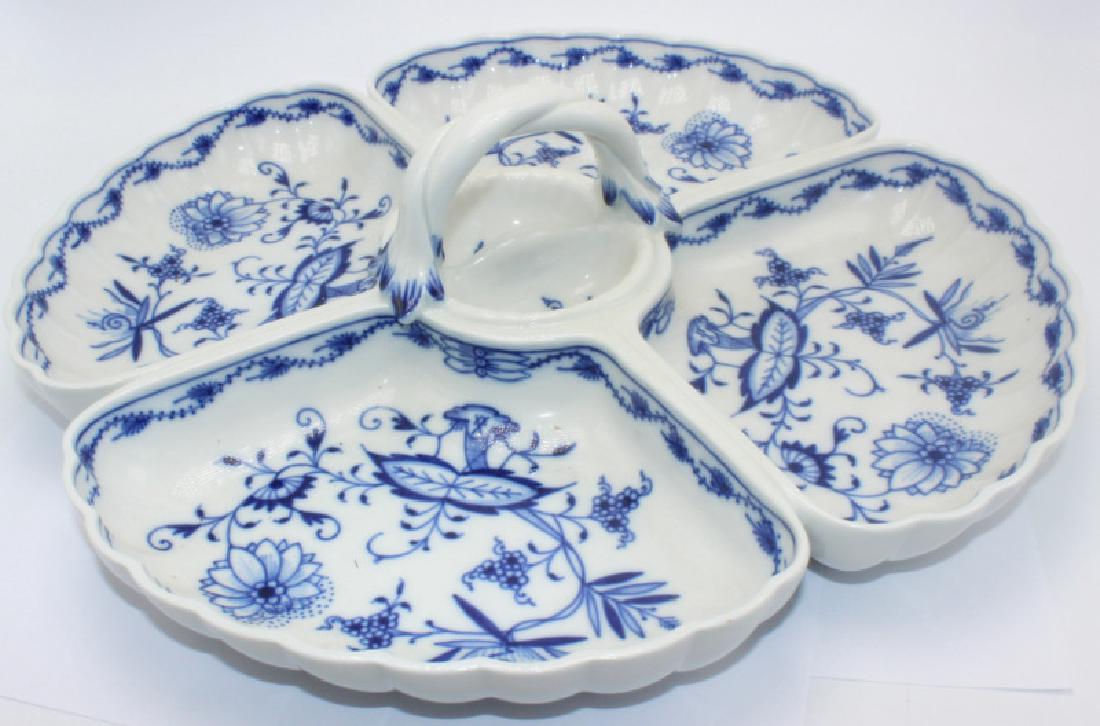 Meissen Blue Handled Onion Divided Dish (1 of 1)
