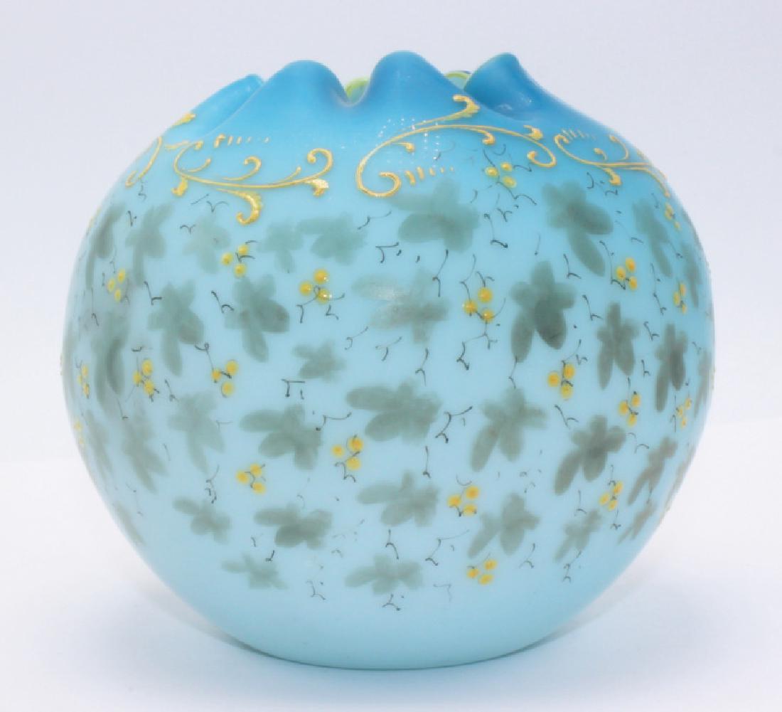 Antique American Blue Satin Glass Vase (1 of 1)