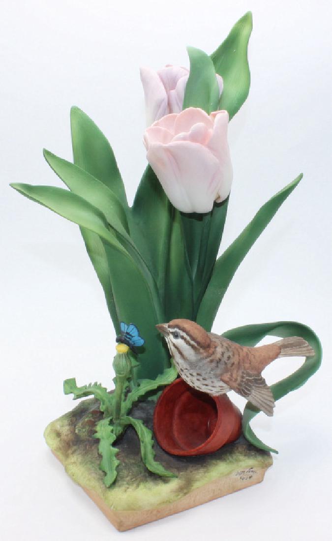 Boehm "Bird with Butterfly & Pink Tulips" (1 of 1)