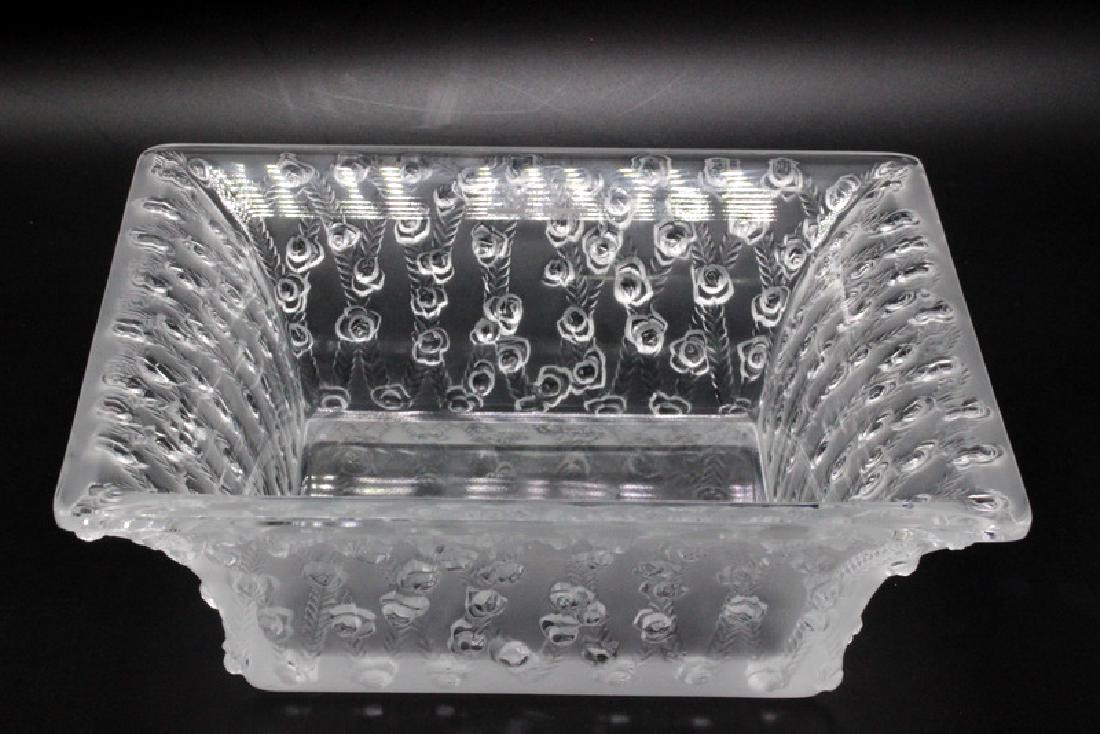 Lalique "Roses Trellis" Crystal Square Bowl (1 of 4)