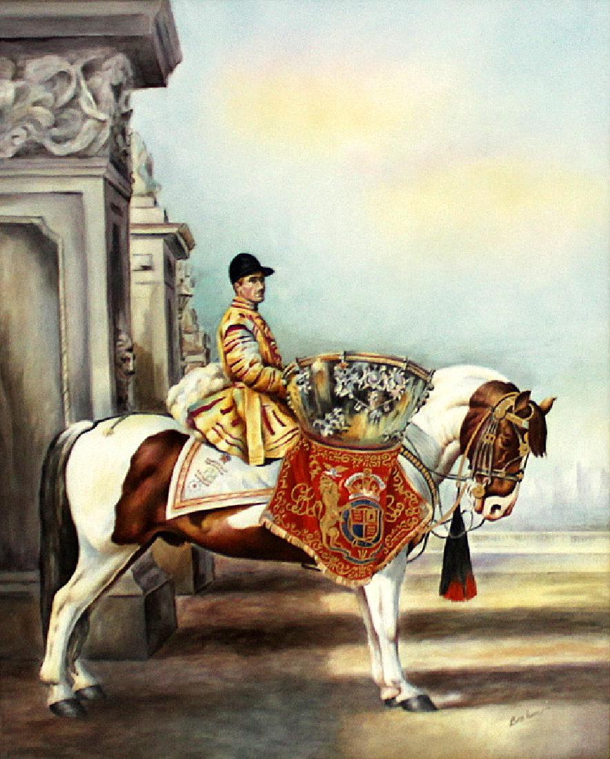 Boehm Framed Handpainted Plaque Conquistador on Horse (1 of 3)