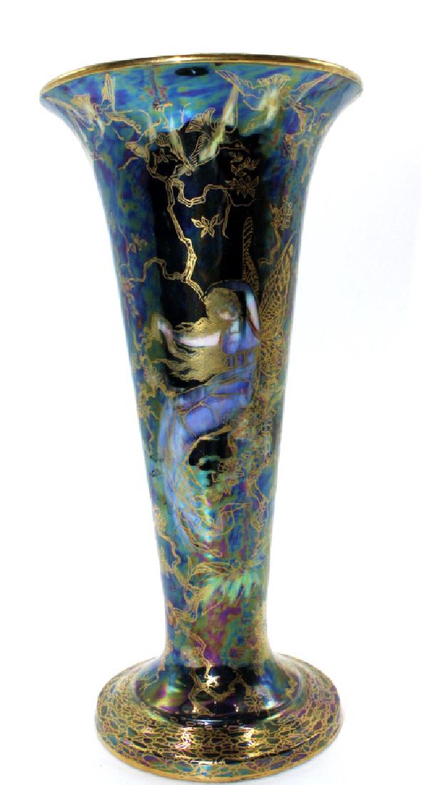 Wedgwood Fairyland Lustre Porcelain Vase Painted with: Wedgwood Fairyland Lustre Porcelain Vase Painted with Fairies. 9.25" h x 4.62" w.