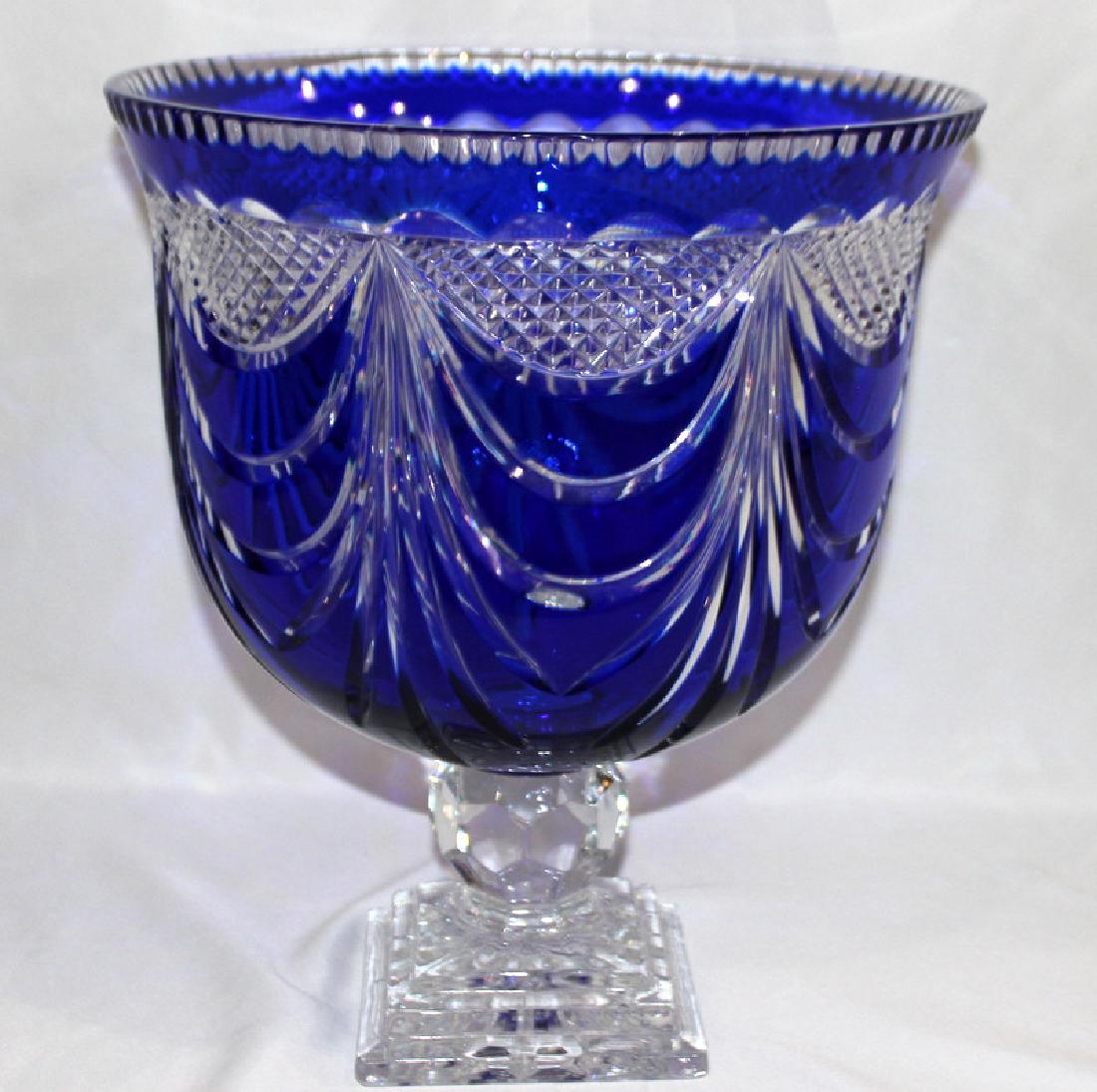 Cobalt Blue Palace Size Cut Crystal Bowl: Cobalt Blue Palace Size Cut Crystal Bowl. 13" h.