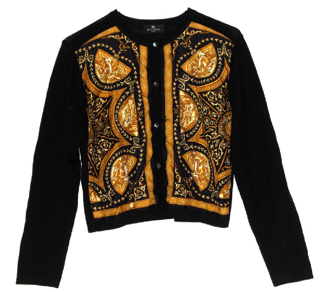 Etro Milano 100% Wool & Silk Top: Etro Milano 100% Wool & Silk Top. Size - 2-4. Holes on left sleeve. Vintage condition.