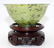 Antique Chinese Spinach Jade Bowl on Hardwood Stand - 2