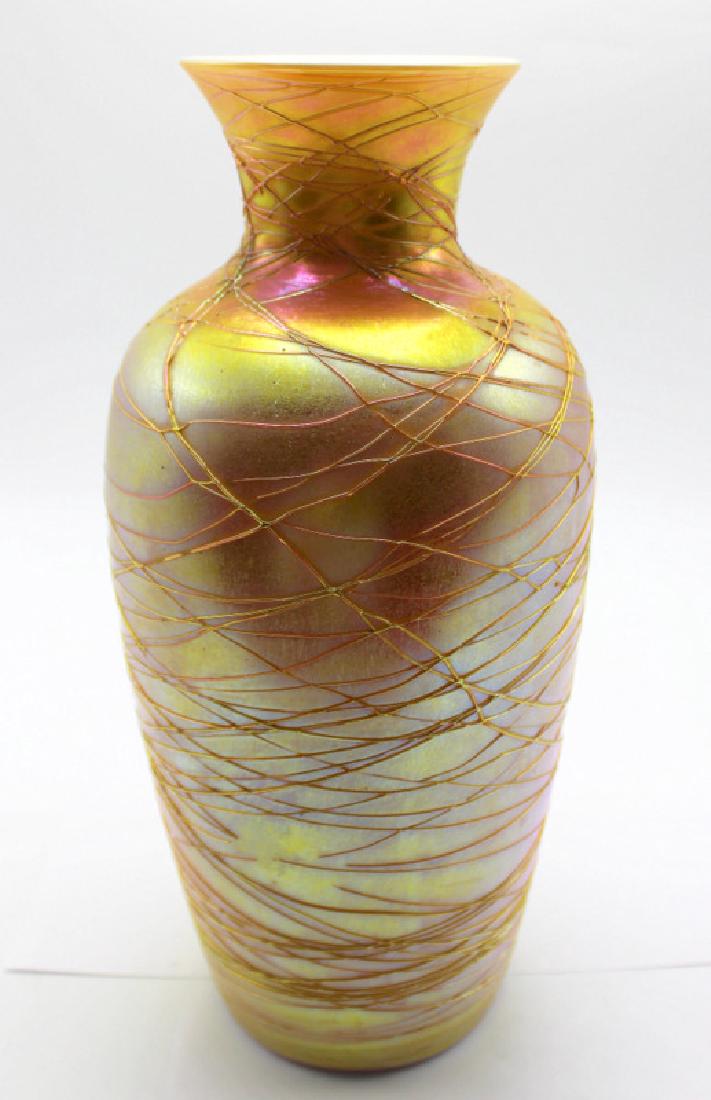 Durand Iridescent & Threaded Vase (1 of 1)
