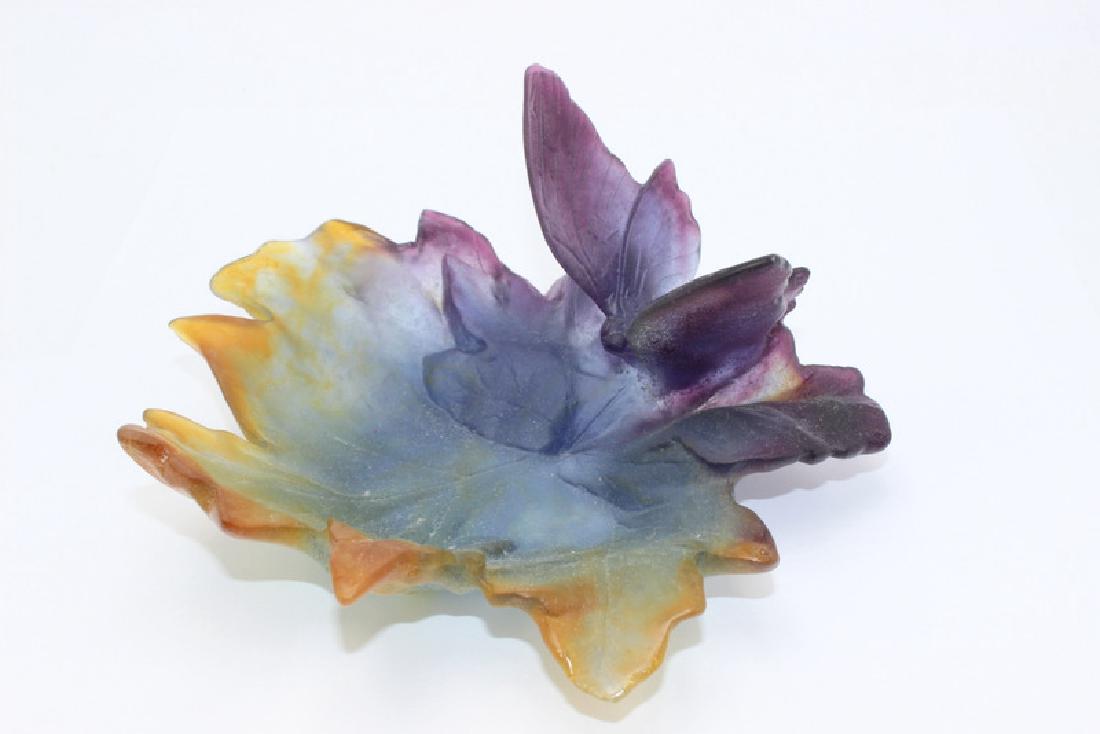 Daum Pate de Verre Butterfly Crystal Tray (1 of 2)